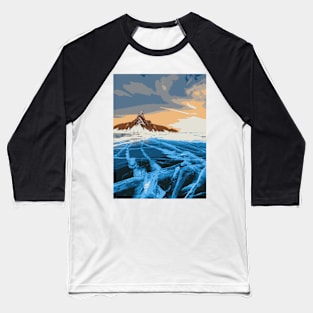 Frozen Lake - Landscape Baseball T-Shirt